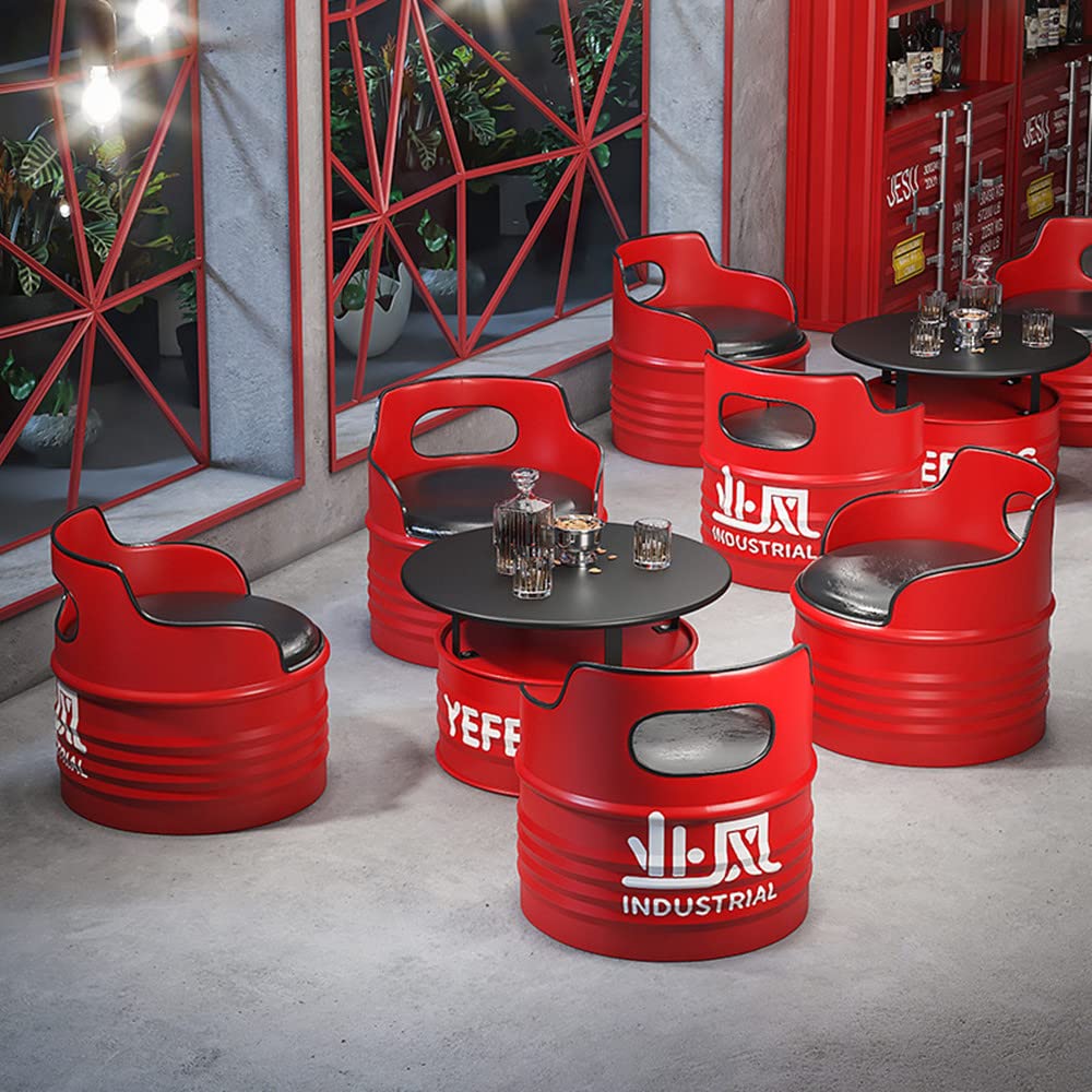 撮影サンプル品　ドラム缶テーブル bar　バーテーブル　荷物収納可能 Amazon｜ドラム缶のテーブルと椅子 ヨーロッパのバーテーブルと